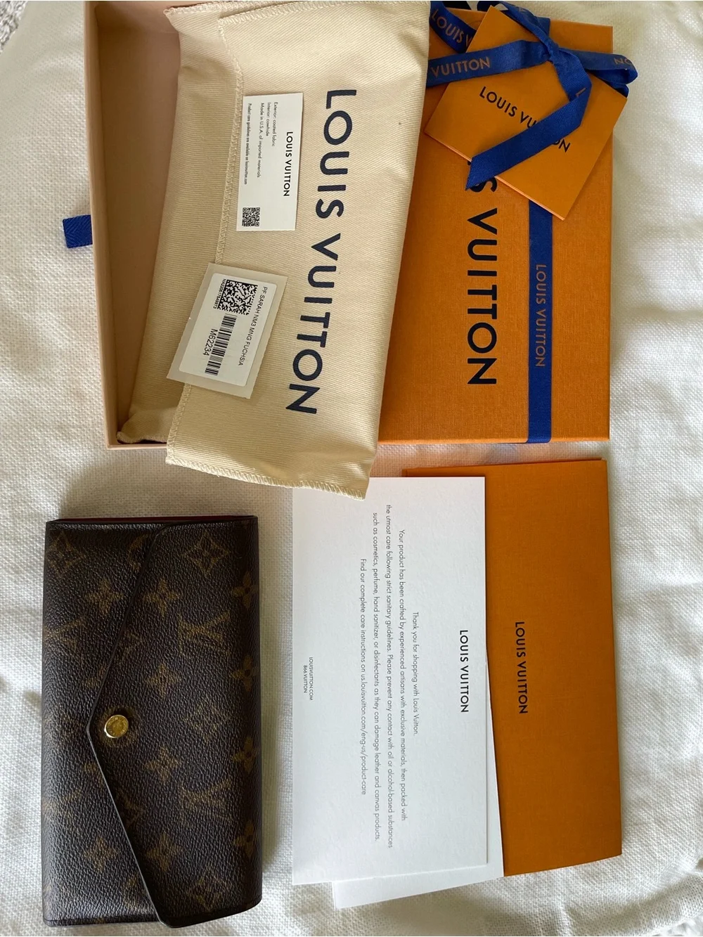 Louis Vuitton Brown Monogram Envelope Wallet with Gold Button